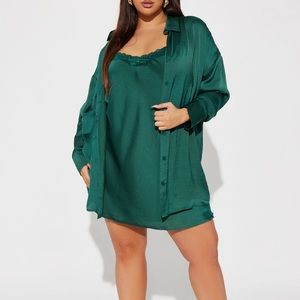 Satin Mini Dress Set- NEW